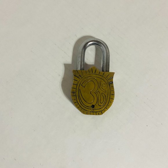 Authentic Antique Style HINDU Lord SHIVA / MAHADEV Brass Padlock with 1 Key - Picture 9 of 17